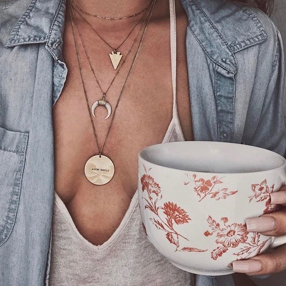 James Michelle Pearl Crescent Necklace 